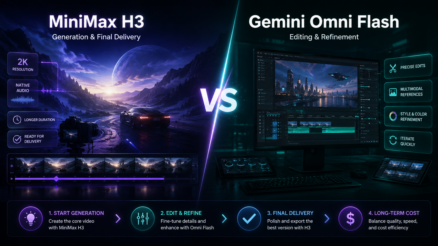 MiniMax H3 vs Gemini Omni Flash comparison hero image